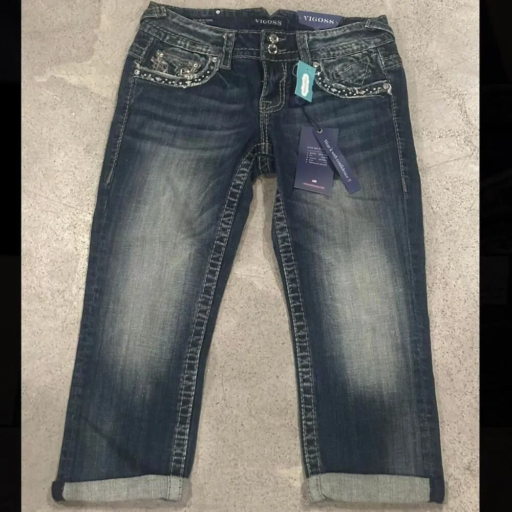 Vigoss Women's Blue and Navy Jeans - Picture 1 of 3